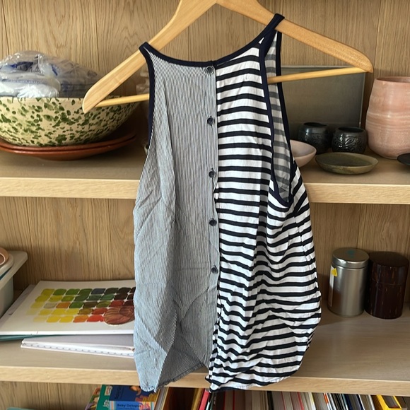 Splendid Nautical Halter tank top navy and white size small - Picture 2 of 4
